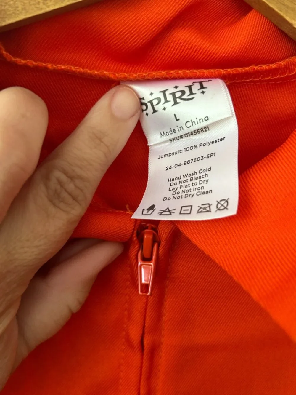 Spirit Department of Corrections Jumpsuit Costume Kids Large Orange Full‎ Zip